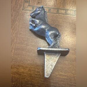 Vintage Silver Horse Metal Birthday Cake Holder